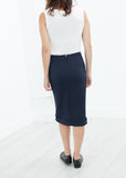 Contrast Zipper Skirt in Navy