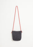 Wool Shoulder Pouch in Black/White