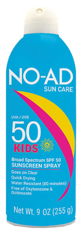 NO AD Sunscreen Kids Spray SPF50 9 oz